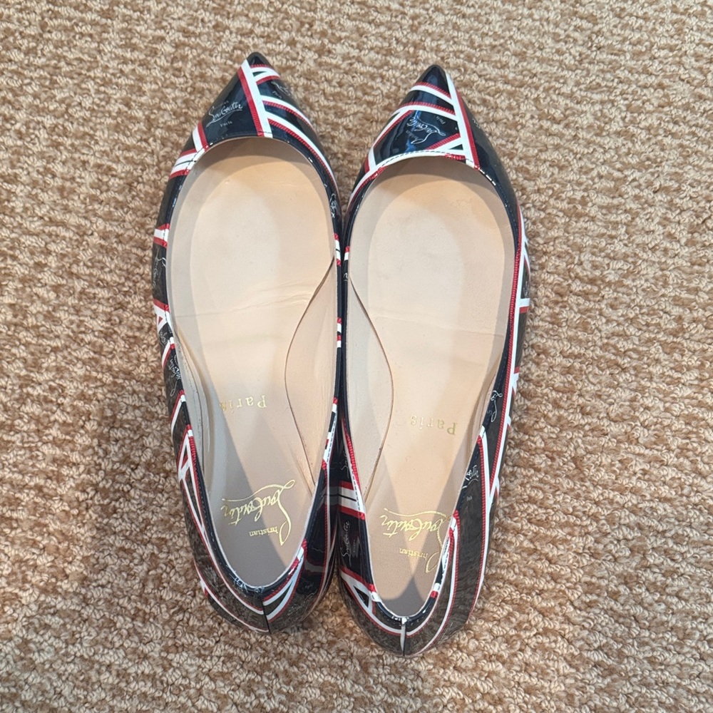 Christian Louboutin Black and White Patterned Flats